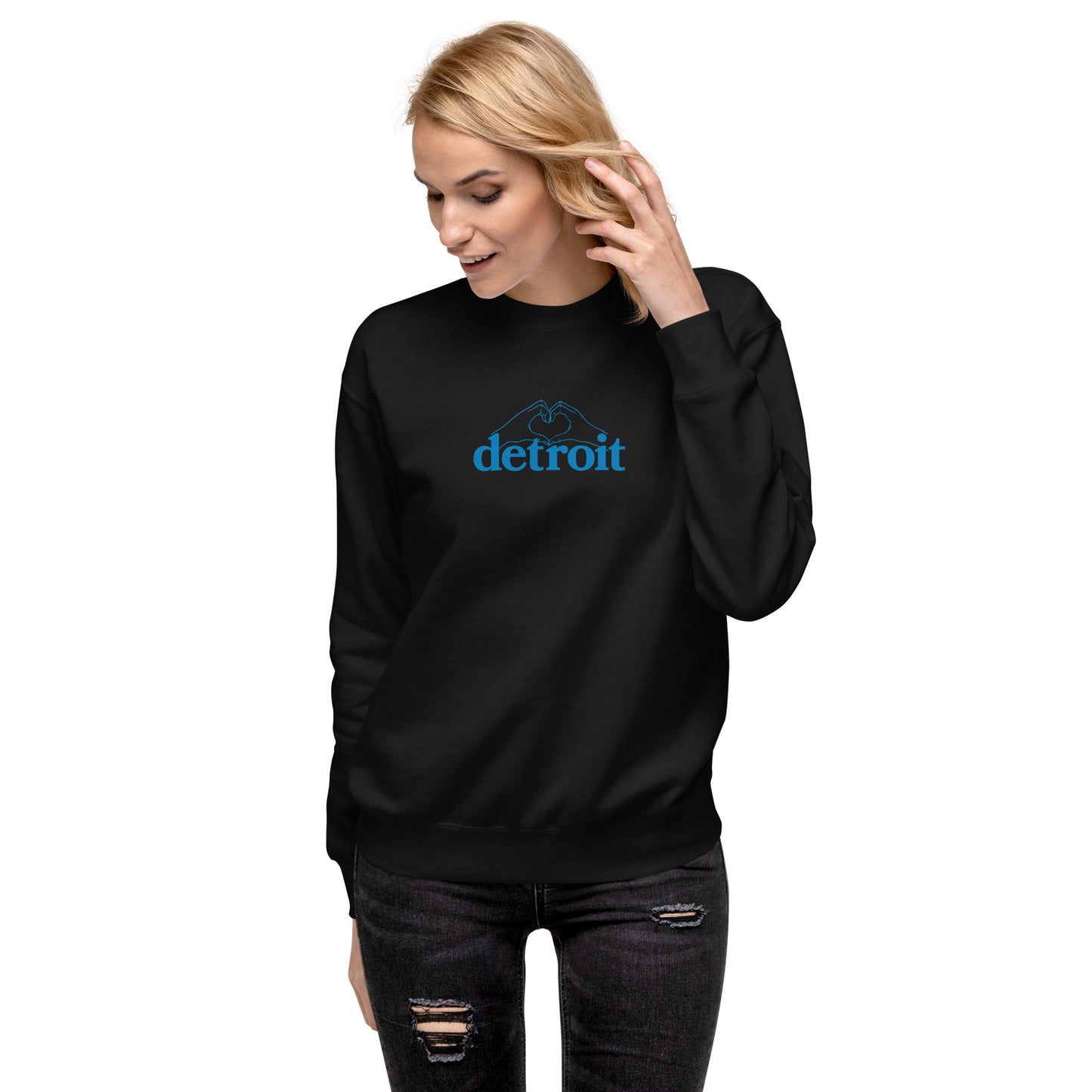 Detroit x Heart Hands - Unisex Premium Sweatshirt