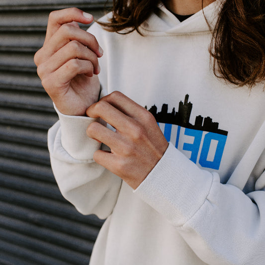 Drawn to Detroit (Football) - Unisex Heavyweight Hoodie