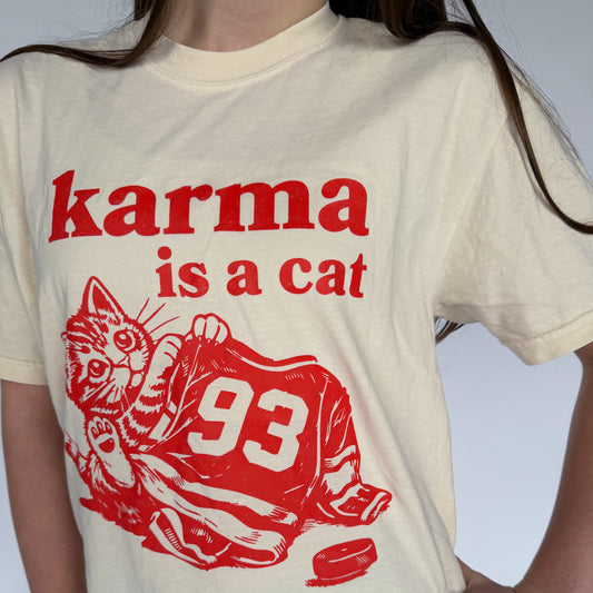 Karma is a Cat - Detroit Hockey Unisex T-Shirt