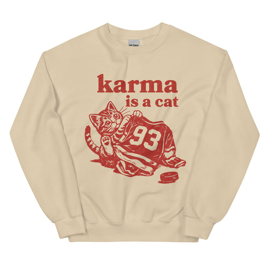 Karma is a Cat - Detroit Hockey Unisex Sweatshirt