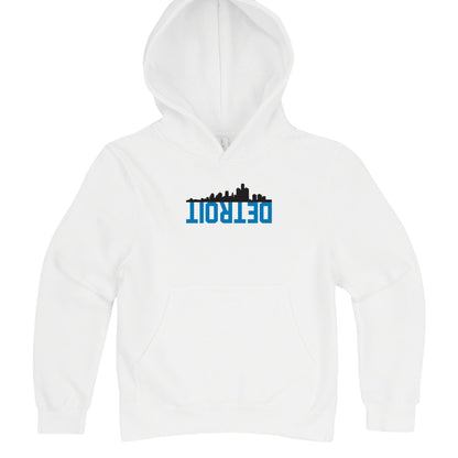 Co x Lab Drawn to Detroit (Football) - Youth Hoodie; Eli's original hand-drawn Detroit sports apparel, additional product photograph.
