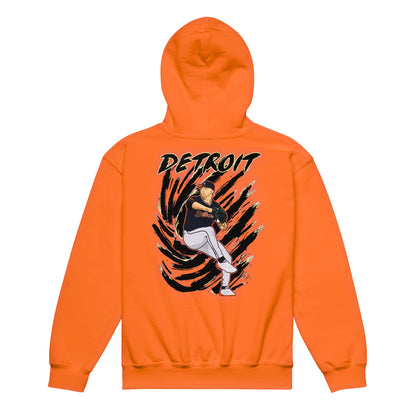 Co x Lab Drawn to Detroit (Baseball Edition) - Youth Hoodie; Eli's original hand-drawn Detroit sports apparel, additional product photograph.