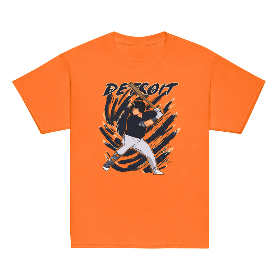 Co x Lab Drawn to Detroit (Baseball Edition) - Youth T-Shirt; Eli's original hand-drawn Detroit sports apparel.